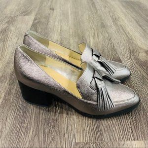 Marc Fisher Phylicia Round Toe Leather Heel Loafer